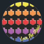Stickers "3D Dreidels" Happy Chanukah<br><div class="desc">Hanukkah/Holiday Aufkleber, personalisieren. Happy Chanukah "3D Dreidels". Wählen Sie aus 1 1/2" und 3" Aufklebern. Personalisieren Sie, indem Sie Text mit Ihrer eigenen Nachricht löschen und ersetzen. Wählen Sie Ihre Lieblings-Schriftart-Größe, Stil und Farbe. Die Hintergrundfarbe kann geändert werden, indem eine andere Farbe als die Farbpalette ausgewählt wird. Danke, dass du...</div>