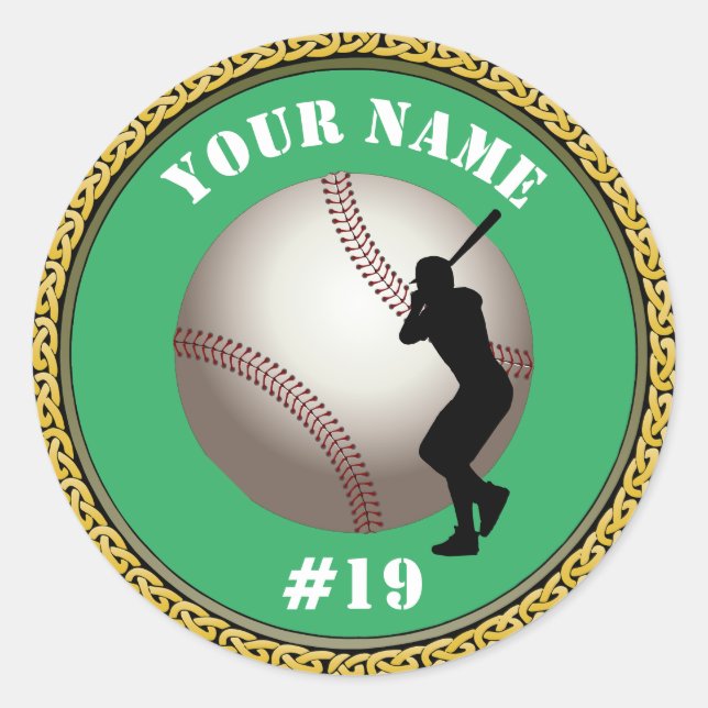Stickers Baseball - Name und Nummer hinzufügen (Vorderseite)