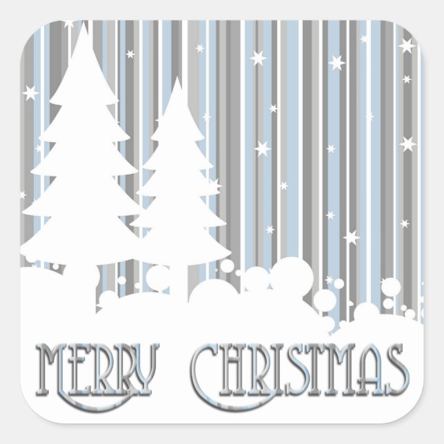 Stickers - Blau & Grau - Sterne & Schnee (Vorderseite)