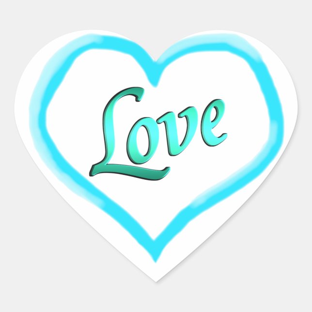 Stickers Blue Heart Liebe (Vorderseite)