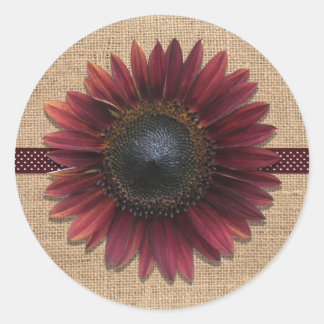 Stickers - Burlap und Bordeaux Sonnenblume