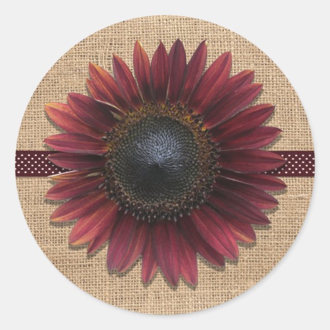 Stickers - Burlap und Bordeaux Sonnenblume (Vorderseite)