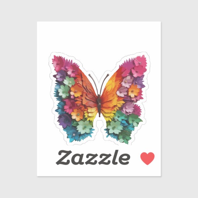 STICKERS Butterfly Flowery Aufkleber (Blatt)