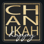 Stickers Colorful Chanukah Gold Square<br><div class="desc">"Chanukah Happy/Gold" Stickers Square. Viel Spaß mit diesen Aufklebern wie Tortenpfropfen, Geschenketiketten, Taschenschließungen oder was auch immer Ihre Feierlichkeiten sind! Die Hintergrundfarbe kann geändert werden, indem eine andere Farbe als die Farbpalette ausgewählt wird. Personalisieren Sie diese, indem Sie Text löschen, "glücklich" und Ihre eigenen Wörter hinzufügen, indem Sie Ihren bevorzugten...</div>