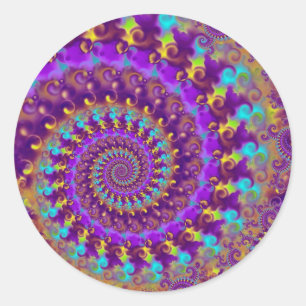 Stickers - Crazy Fraktal Lila terquoise gelb