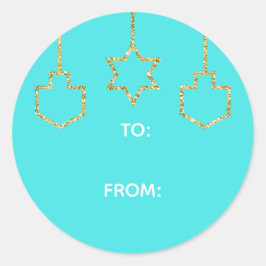 Stickers "Glittered Star & Dreidel Happy Chanukah"
