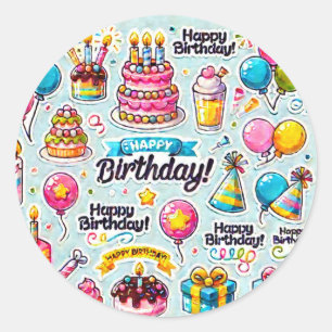 Stickers glücklicher Geburtstag Halloween