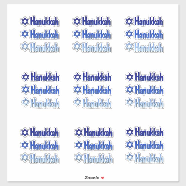 Stickers Hanukkah Blue Custom Cut Vinyl Aufkleber (Blatt)