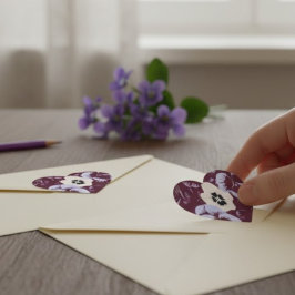 Stickers Herz aus Veilchen Floral Aufkleber