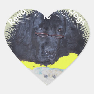 Stickers~ Lesen für Hunde Herz-Aufkleber