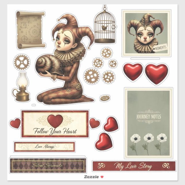 Stickers - Melancholy Harlequin Aufkleber (Blatt)