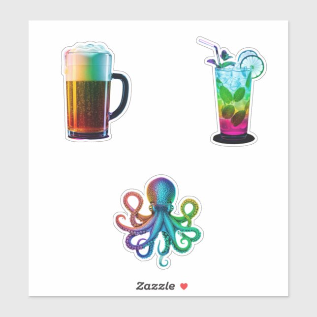 Stickers Neon Rainbow Aufkleber (Blatt)