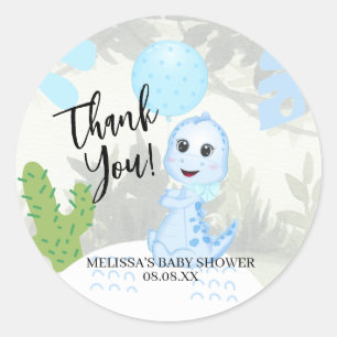 Stickers Niedlich Baby Blue Dinosaur Ballon