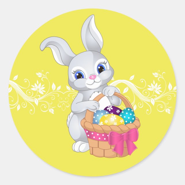 Stickers-Ostersonne Runder Aufkleber (Vorderseite)