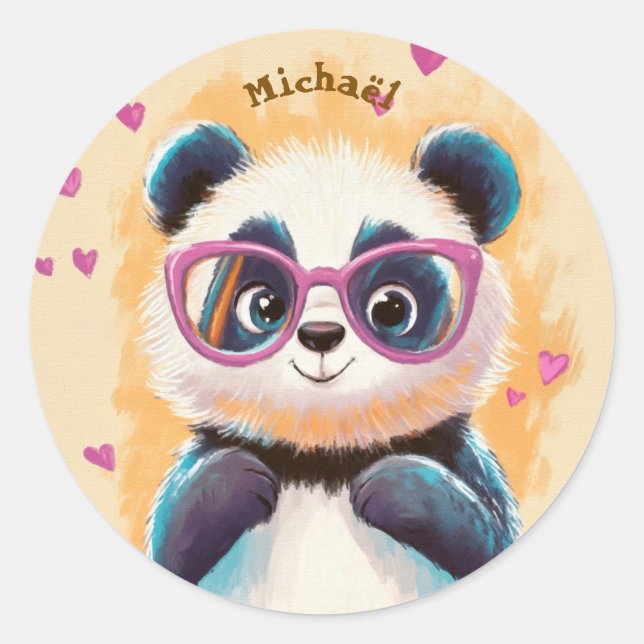 Stickers Panda Valentinstag Kinder Schule (Vorderseite)