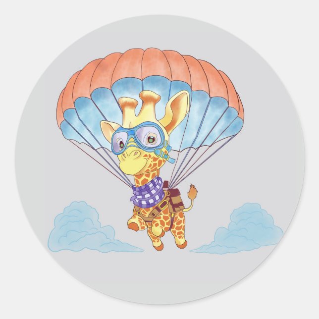 Stickers Parachute Giraffe (Vorderseite)