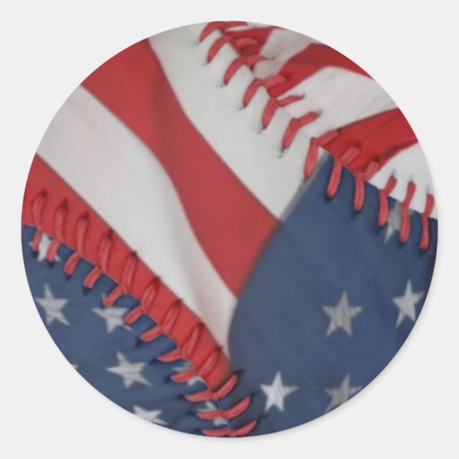 Stickers/Patriotic Baseball Runder Aufkleber (Vorderseite)