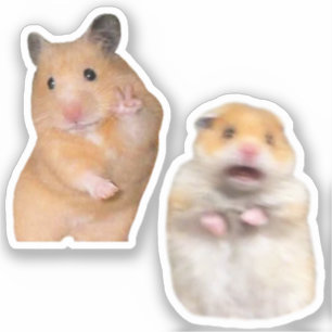 Stickers Peace + Scanied Hamster Meme Aufkleber