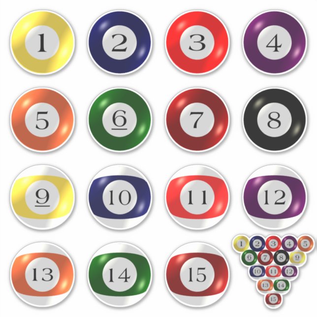 Stickers - Pool Balls Aufkleber (Vorderseite)