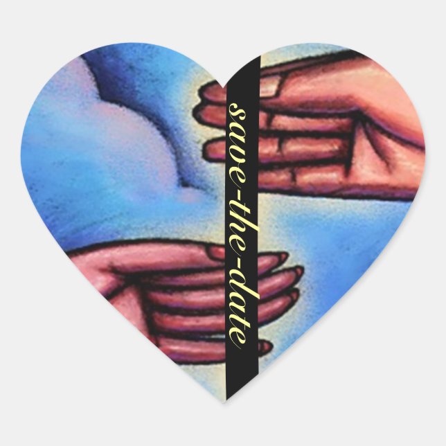 STICKERS Rett-the-Date Hands in Herz SD (Vorderseite)