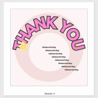 Stickers thank you for mémorial day aufkleber