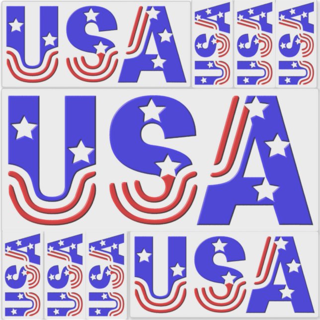 Stickers - USA in US Flagge Aufkleber (Vorderseite)