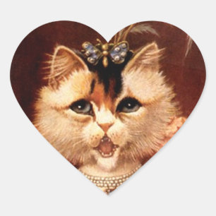 STICKERS Viktorianische Gesangsstube Cat Jewel Hea