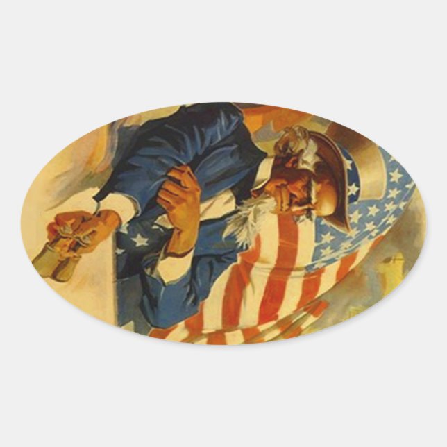 Stickers Vintag Uncle Sam USA Travel Luggage (Vorderseite)