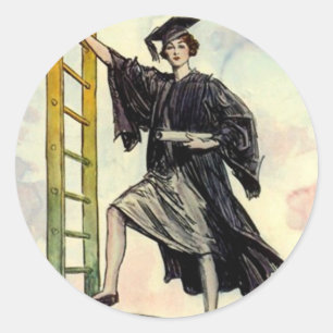 STICKERS Vintager Abschluss Lady Lady Ladder of Su