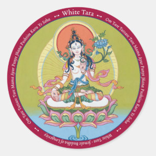 STICKERS White Tara - mit Mantra