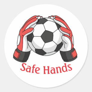 StickerSichere Hände Torwart Fußball Klassischer A Runder Aufkleber