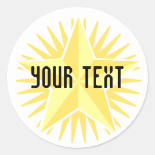 Stickervorlage für Gold Star Runder Aufkleber