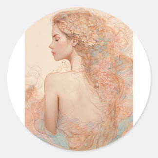 StickerWhimsy in Bloom" Runder Aufkleber