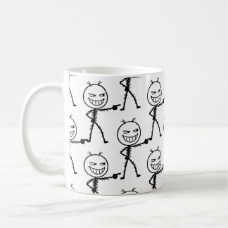 Stickfigur-Doodle-Nahtloses Muster - Lustig Kaffeetasse