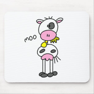 Stickfigur-Kuh-T-Shirts und Geschenke Mousepad