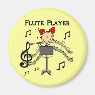 Stickfigur Mädchen Flötenspieler T-Shirts und Gesc Magnet