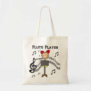 Stickfigur Mädchen Flötenspieler T-Shirts und Gesc Tragetasche