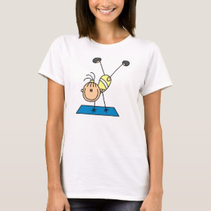 Stickfigur-Mädchen-Turnerin macht Saltos T-Shirt