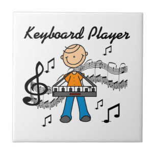Stickfigur-Männchen-Keyboarder-Geschenke Fliese