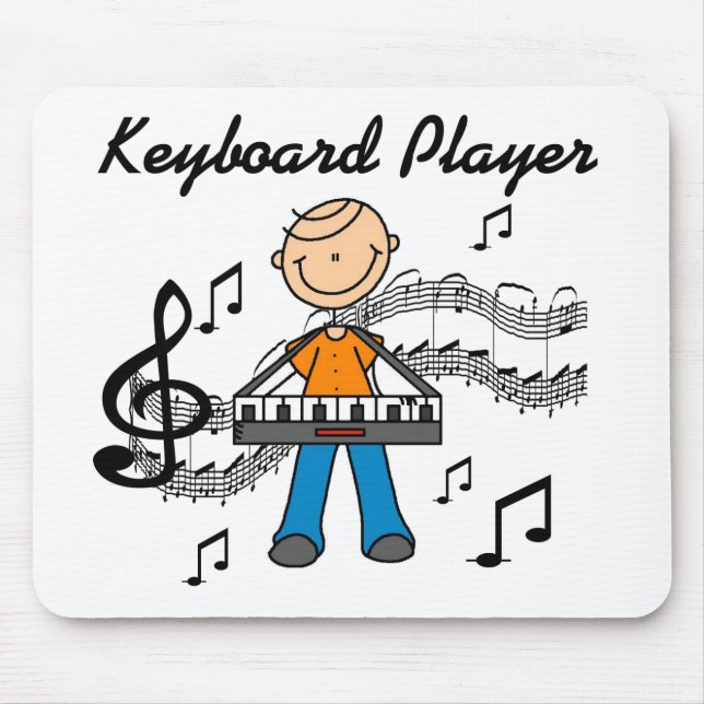 Stickfigur-Männchen-Keyboarder-Geschenke Mousepad (Vorne)