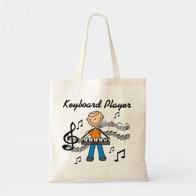 Stickfigur-Männchen-Keyboarder-Geschenke Tragetasche (Vorne)