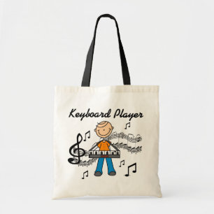 Stickfigur-Männchen-Keyboarder-Geschenke Tragetasche