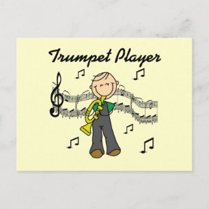 Stickfigur männlicher Trompetenspieler T-Shirts un Postkarte