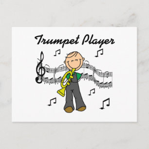 Stickfigur männlicher Trompetenspieler T-Shirts un Postkarte