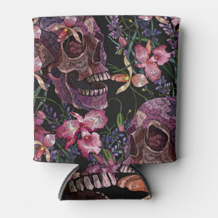 Stickiger Schädel: gotisch-orchid Muster Dosenkühler
