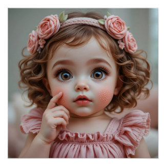 Stickiges Babyportrait Poster