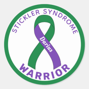 Stickler-Syndrom Warrior Ribbon White Runder Aufkleber