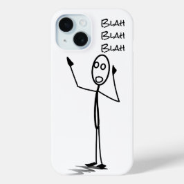 Stickman am Telefon lustig Schwarz und Weiß blah b Case-Mate iPhone Hülle