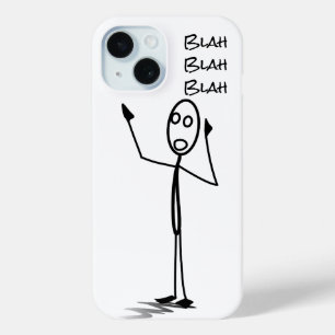 Stickman am Telefon lustig Schwarz und Weiß blah b Case-Mate iPhone Hülle