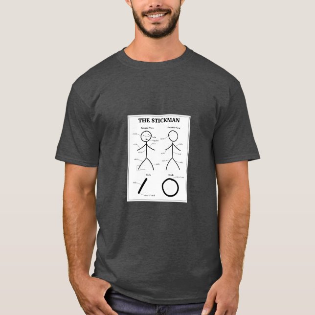 Stickman-Anatomie-Diagramm T-Shirt (Vorderseite)